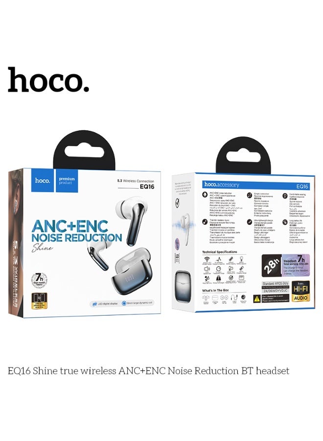 hoco. EQ16 Shine true wireless ANC+ENC Noise Reduction BT headset - Image 4