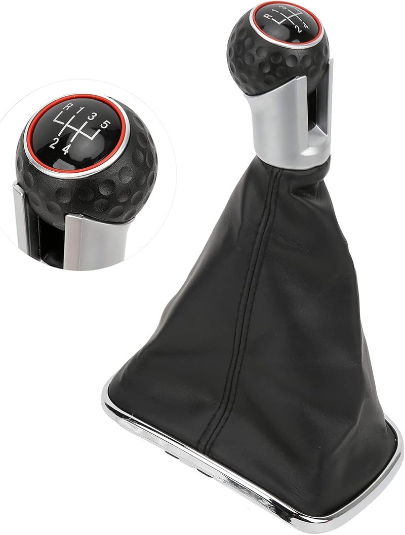 Car Gear Shift Knob with Leather Cover, 5 Speed Shifter Lever for Mk4 1999-2004 - Comfortable Grip, Durable ABS Material, Easy Installation for Replacement - Image 2