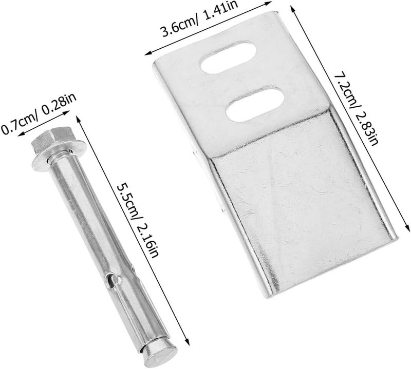 Luxshiny 2 Sets Stainless Steel Urinal Wall Mounting Brackets with Screws Universal Bathroom Toilet Fixing Bolts Heavy Duty Metal Hanging Hooks for Urinal Installation - Image 2