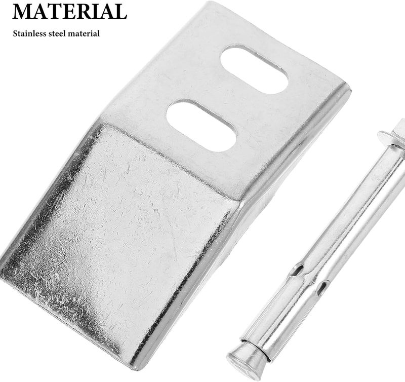 Luxshiny 2 Sets Stainless Steel Urinal Wall Mounting Brackets with Screws Universal Bathroom Toilet Fixing Bolts Heavy Duty Metal Hanging Hooks for Urinal Installation - Image 3