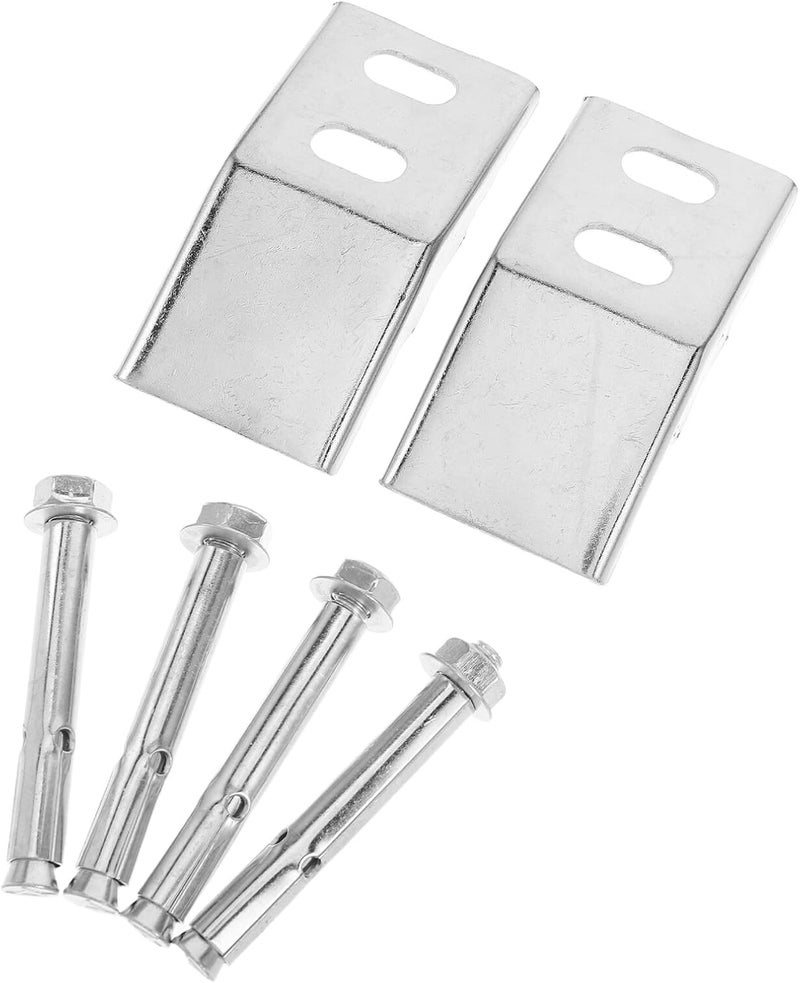 Luxshiny 2 Sets Stainless Steel Urinal Wall Mounting Brackets with Screws Universal Bathroom Toilet Fixing Bolts Heavy Duty Metal Hanging Hooks for Urinal Installation - Image 1
