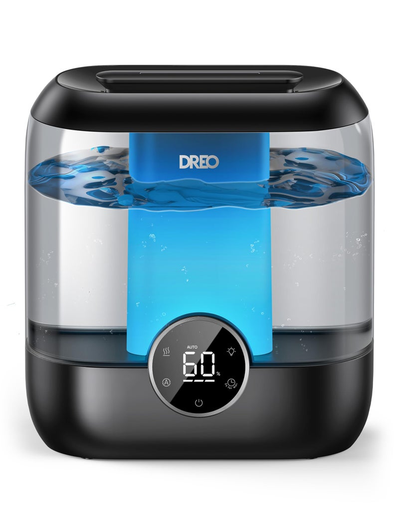 Dreo 6L Top Fill Humidifiers for Bedroom 60H Runtime 28 dB Quiet Supersized Cool Mist Humidifiers for Large Room Ultrasonic Humidifier for Home Plant Baby Night Light Indoor