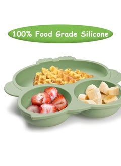 Snowie Soft ® Baby Suction Plates For Baby Feeding With 4 Strong Suction Cups, Silicone Toddler Plates With Deep Divided For Kids To Feed Themselves, Dish Washer & Micro-Wave Oven Safe  - Image 3