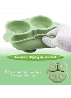 Snowie Soft ® Baby Suction Plates For Baby Feeding With 4 Strong Suction Cups, Silicone Toddler Plates With Deep Divided For Kids To Feed Themselves, Dish Washer & Micro-Wave Oven Safe  - Image 4