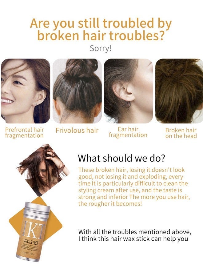 IKT Hair Styling Wax Stick for Smooth Wigs, Non-Greasy Styling Solution for Flyaways, Edges, and Frizz - 75g - Image 4