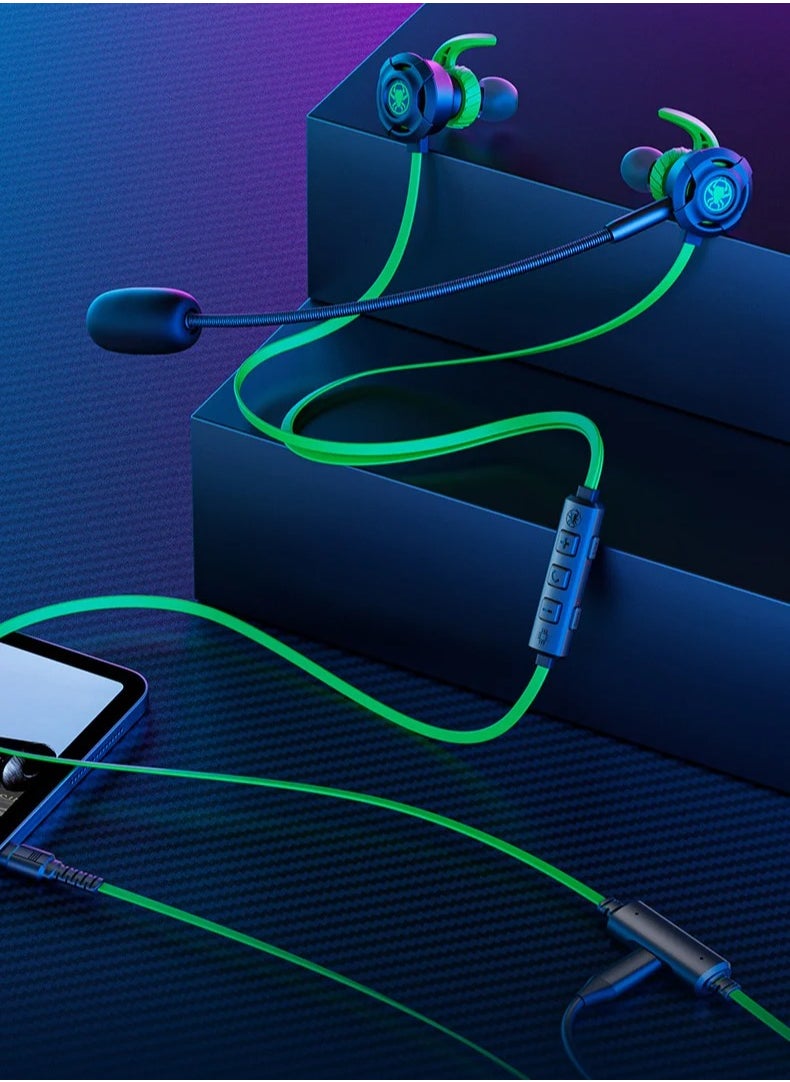 بليكستون - سماعة أذن شبه داخل الأذن من بليكستون M762 مزودة بمنفذ USB-C وسلكية وشاحن بقوة 27 وات وشاحن للكمبيوتر اللوحي وإصدار سماعة أذن للألعاب وميكروفون عالي الدقة اللون اخضر - Image 1
