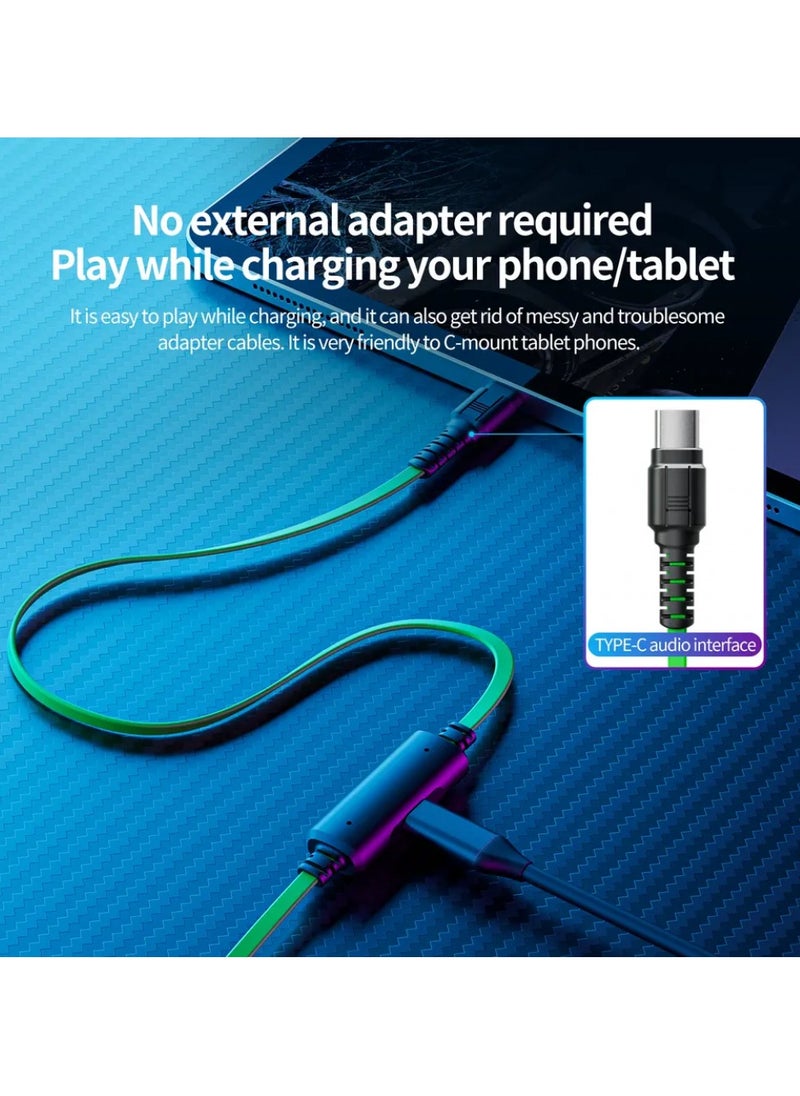 بليكستون - سماعة أذن شبه داخل الأذن من بليكستون M762 مزودة بمنفذ USB-C وسلكية وشاحن بقوة 27 وات وشاحن للكمبيوتر اللوحي وإصدار سماعة أذن للألعاب وميكروفون عالي الدقة اللون اخضر - Image 1