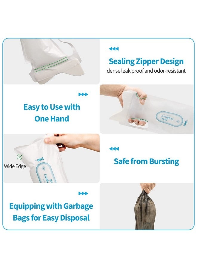 Beauenty Disposable Urine Bags,700ml Urine Bags for Camping Travel Emergency and Traffic Jam,12PCS Wee Bags Gel for Man Women Children Patient and Pregnant - Image 2