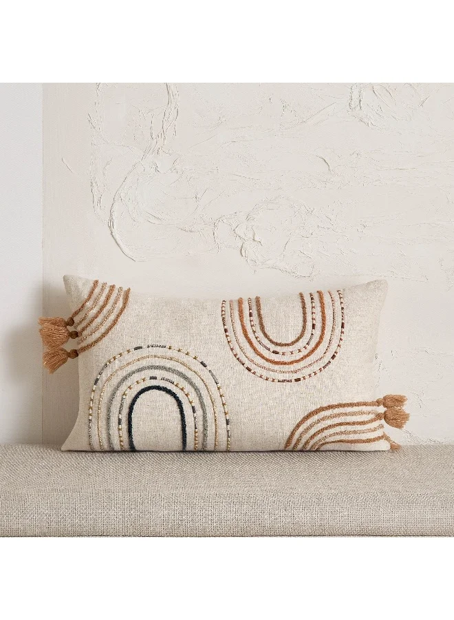 هوم بوكس Arterra Tassel Dori Embroidered Filled Cushion - 35x60 cm