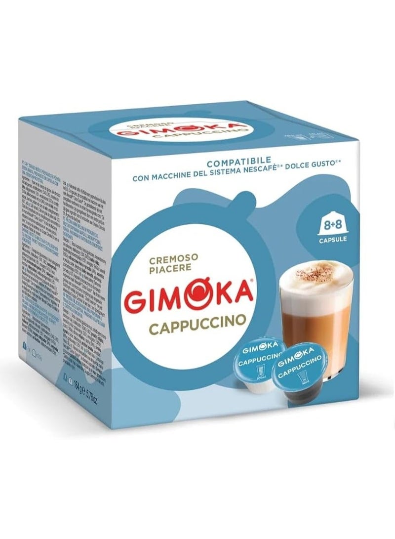 Gimoka Cappuccino Coffee Capsules for Dolce Gusto 16-Pieces - Image 1