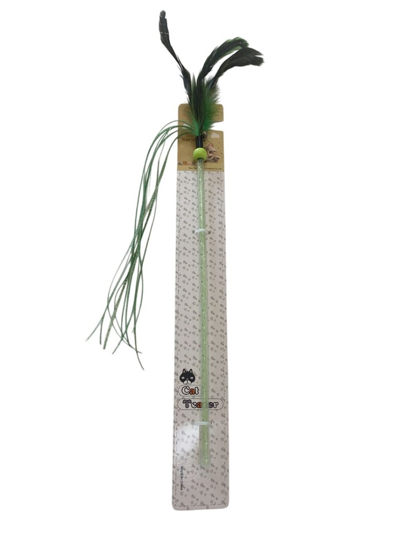 لعبة عصا تفاعلية لقطط من البلاستيك بشريط من الريش