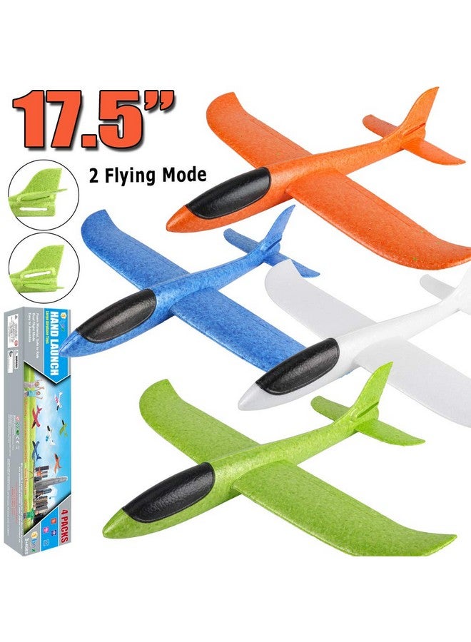 Bootaa 4 Pack Airplane/Flying Toys, 17.5" Large Throwing Foam Plane/Gliders, 2 Flight Mode, Birthday Gifts For Girls Kids 3 4 5 6 7 8 9 10 11 12 Year Old Boys,Outdoor Sport Game Toys - Image 3