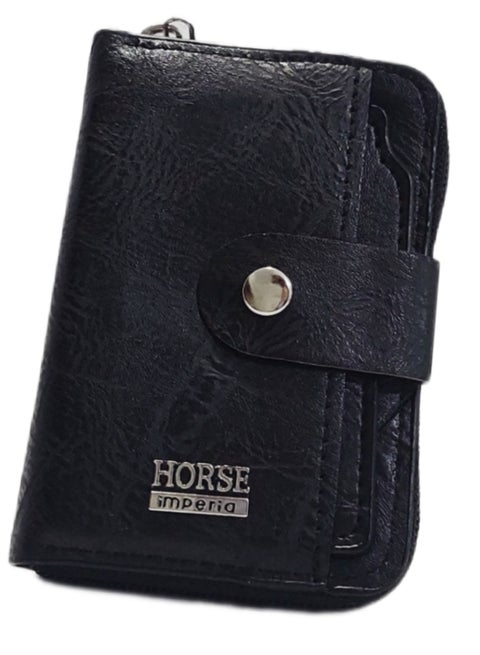 Small unisex leather wallet with extra separated card holder