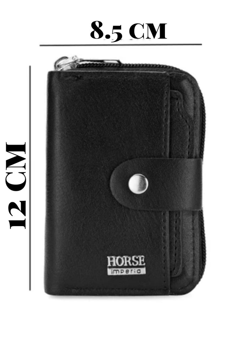 Horse - Small unisex leather wallet with extra separated card holder - Image 1
