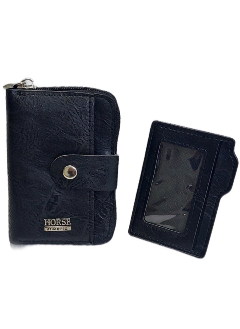 Horse - Small unisex leather wallet with extra separated card holder - Image 1