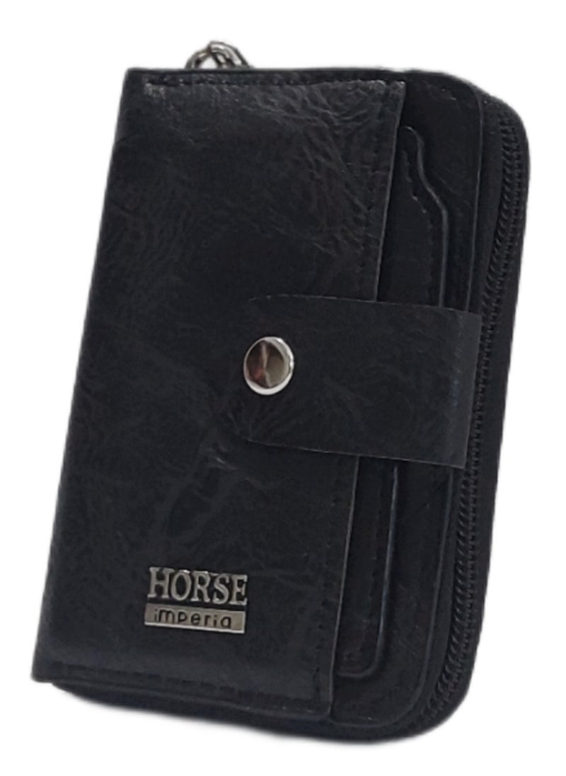 Horse - Small unisex leather wallet with extra separated card holder - Image 1