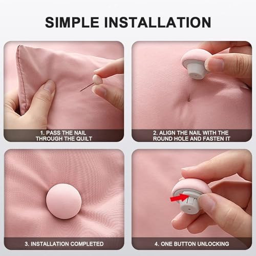 TOMATUS Duvet Pins, Reusable Fixing Buckle Non-Slip Quilt Holder, Quil Cover Clip for Fixing Curtain Socks Mattress, Pack of 12, Pink - Image 5