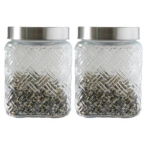 Femora Glass Jar for Kitchen| Kitchen Storage Jars| Clear Glass Jars| 1 Year Warranty| Steel Airtight Lid| Jars for Snacks, Fry Food, Masala, Spice, Pickles, Cookies| 800ml| Set of 2 - Image 2