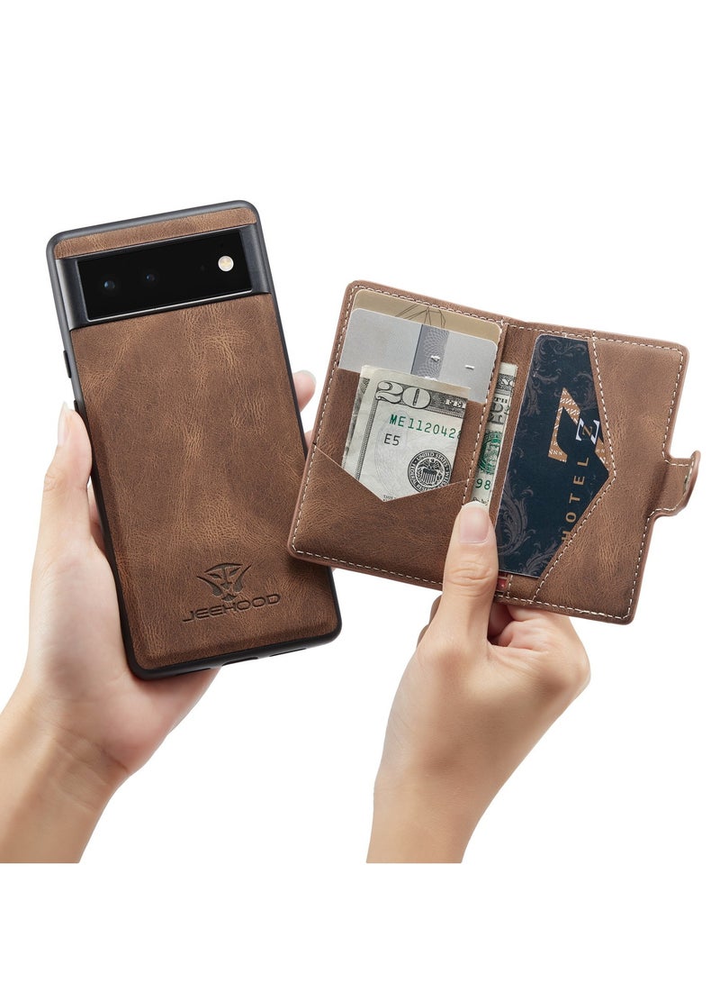 general Google Pixel 8/Pixel 8 Pro Leather Case Shockproof Case with Wireless Charging Compatible Card Slot Magnetic Closure - Image 3