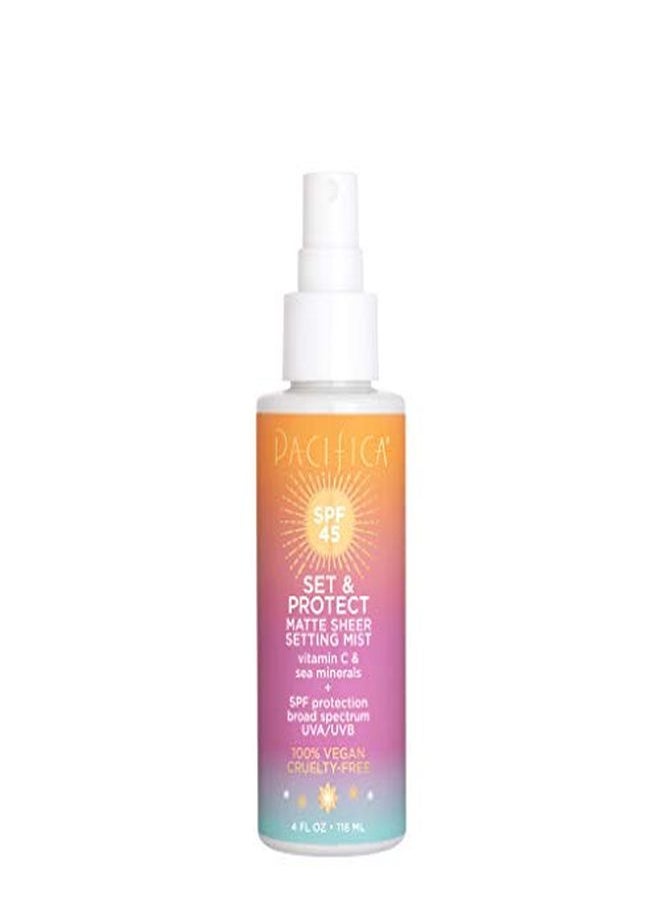 Pacifica - Set & Protect Matte Sheer Setting Mist Spf 45, Clear, 4 Fl Oz - Image 1