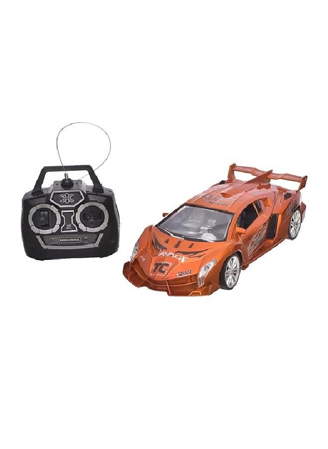 Plastic Racing Car With Remote Control And Light System For Kids - Multi Color  - Image 1