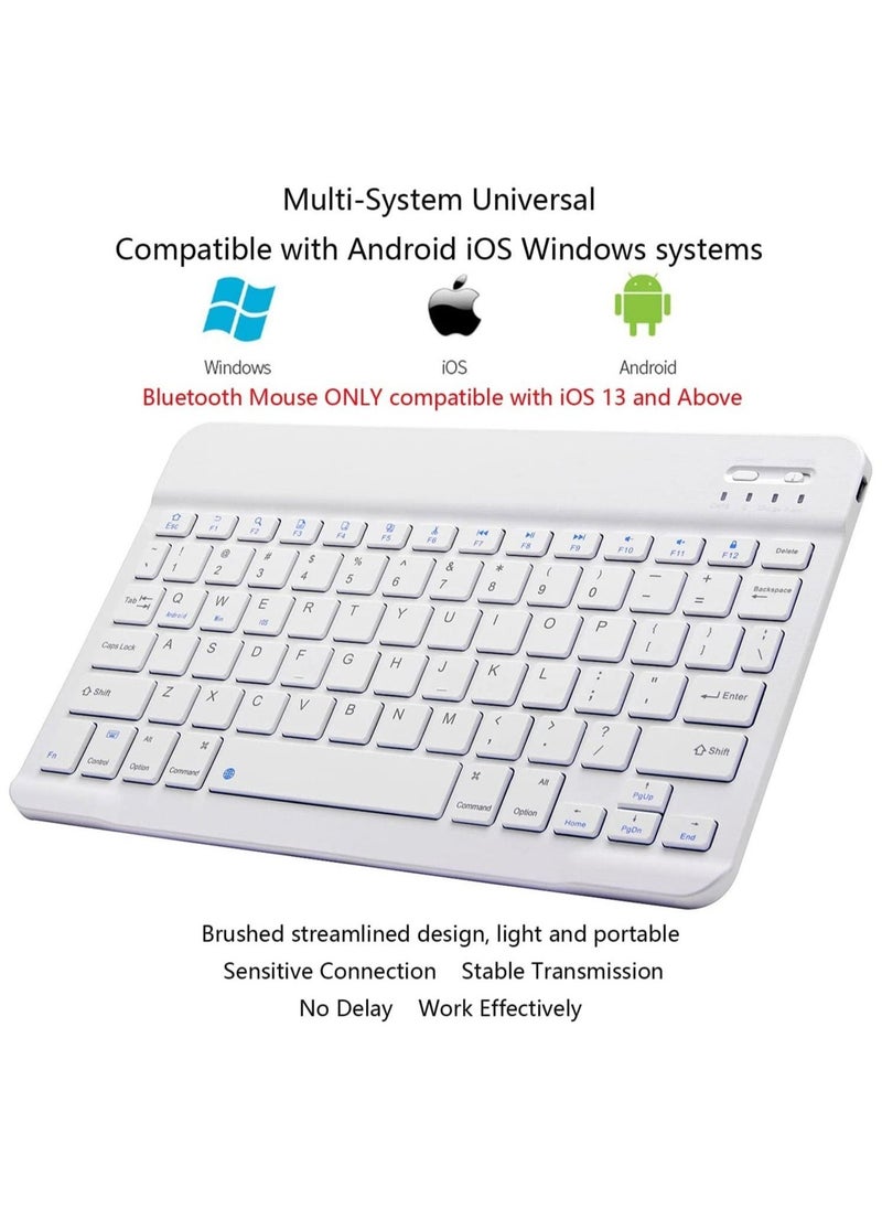 Ultra-Slim Bluetooth Keyboard and Mouse Combo Rechargeable Portable Wireless Keyboard Mouse Set for Apple iPad iPhone iOS 13 and Above Samsung Tablet - Image 2