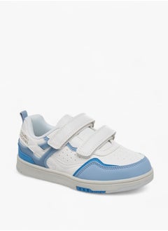 Boys Panelled Sneakers With Hook And Loop Closure
