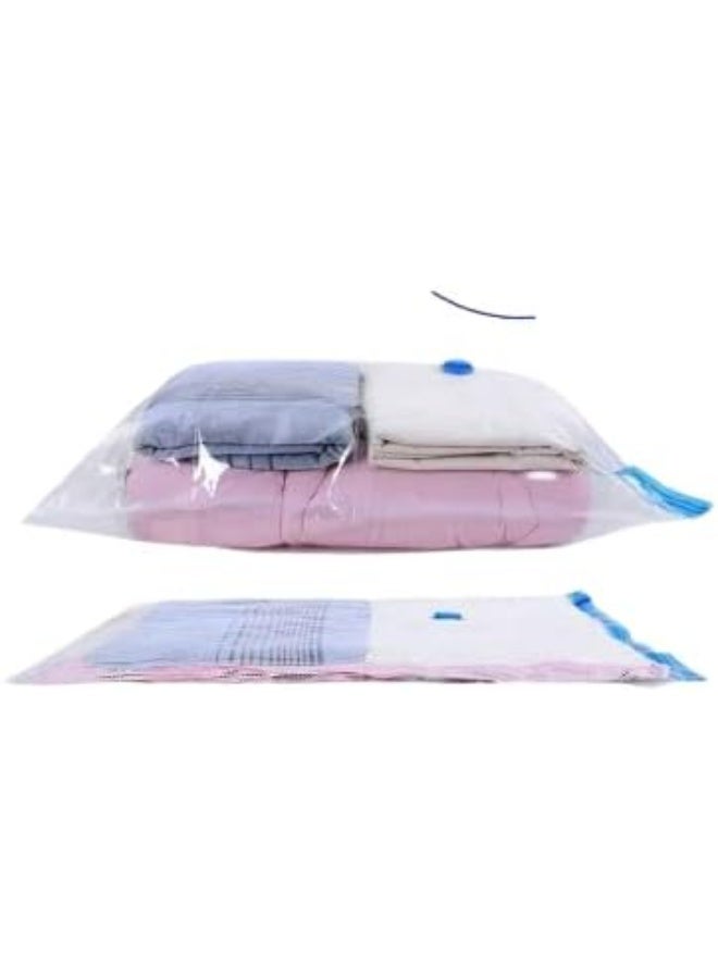 The largest size available for storing clothes, blankets, and comforters. These reusable bags feature an airtight valve and a vacuum or pump-based suction system. - Image 1