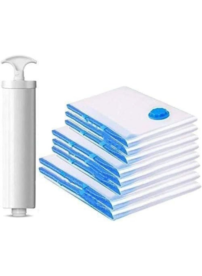 The largest size available for storing clothes, blankets, and comforters. These reusable bags feature an airtight valve and a vacuum or pump-based suction system. - Image 2