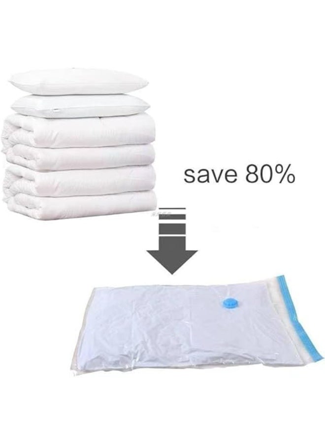 The largest size available for storing clothes, blankets, and comforters. These reusable bags feature an airtight valve and a vacuum or pump-based suction system. - Image 3