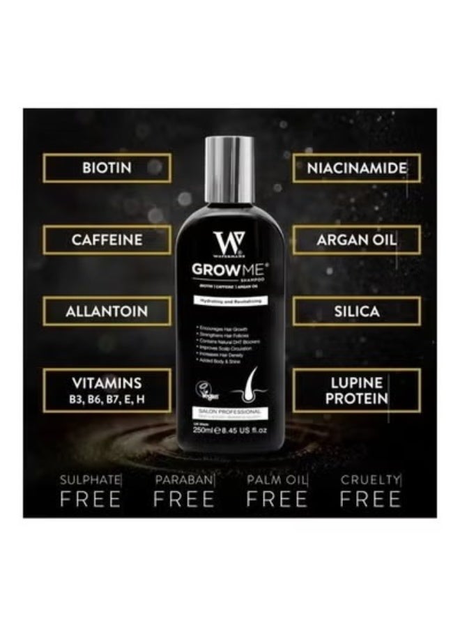 Watermans 2PCS Biotin & Caffeine Shampoo with Argan Oil – Hydrating & Revitalizing Hair Care Formula for Dry & Weak Hair, 250ml Each - Image 5