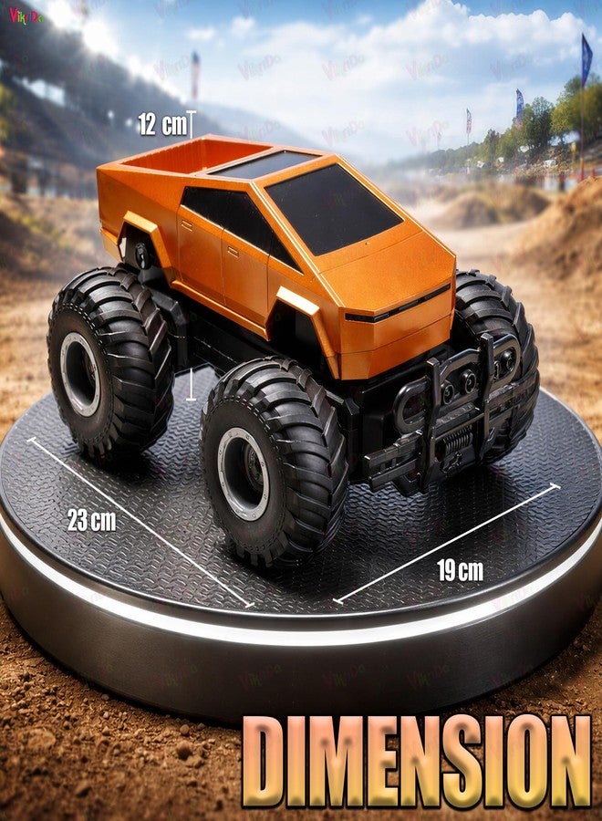 VikriDA Cuppy Rechargeable Cyberon RC Truck for Kids – 2.4GHz Remote Control Off-Road Car, Turbo Speed, 4 LED Modes, Anti-Skid Tyres, Type-C Charging, 100 ft Range - Image 2