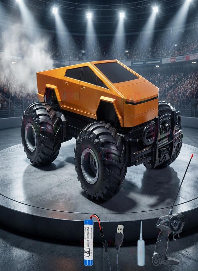 VikriDA Cuppy Rechargeable Cyberon RC Truck for Kids – 2.4GHz Remote Control Off-Road Car, Turbo Speed, 4 LED Modes, Anti-Skid Tyres, Type-C Charging, 100 ft Range - Image 1