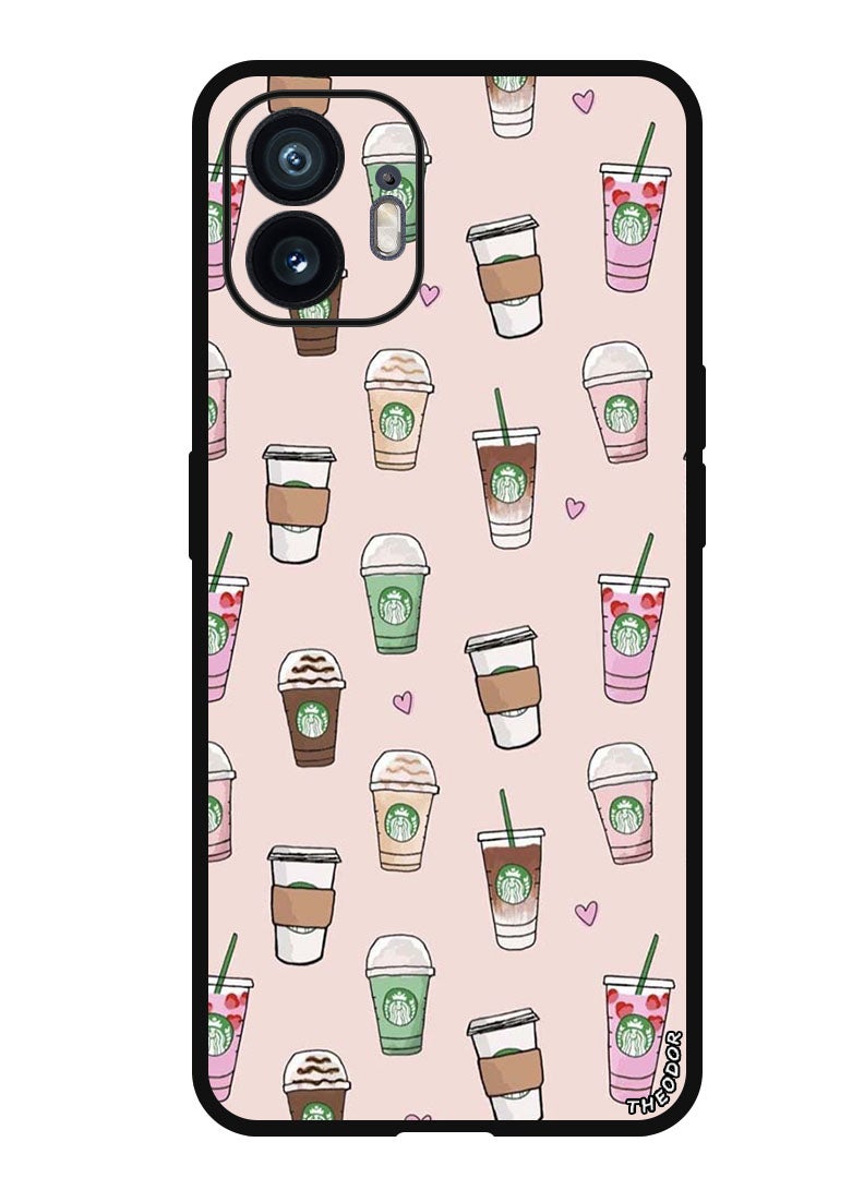 Theodor Protective Case Anti Scratch Shock Proof Bumper Cover For Nothing Phone (2) Coffee Patterns - Image 1