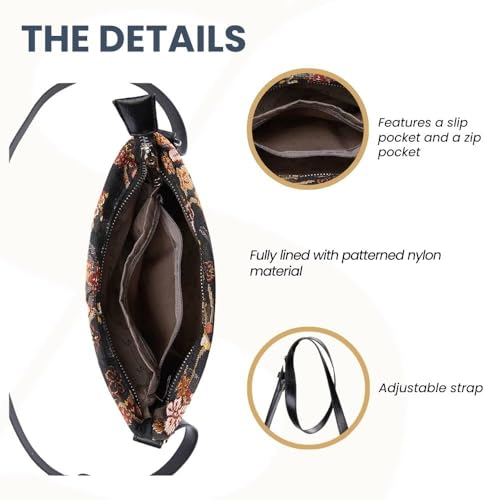 Signare Tapestry Crossbody Bag Shoulder Purse for Women In Ume Sakura Design Japanese Style (XB02-SAKURA) - Image 4