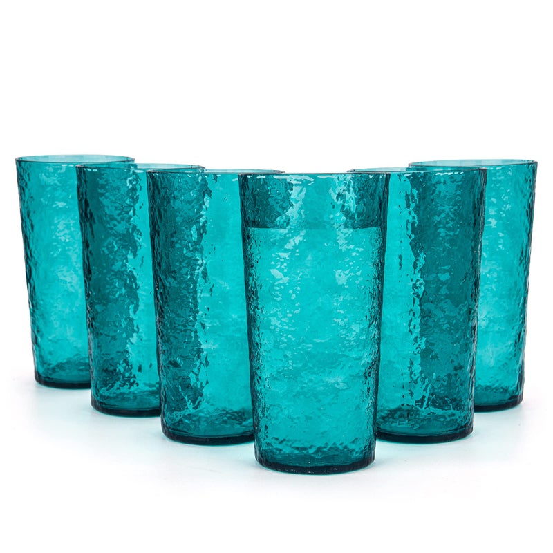 KXWARE 18ounce Acrylic Highball Glasses Plastic Tumbler set of 6 Turquoise