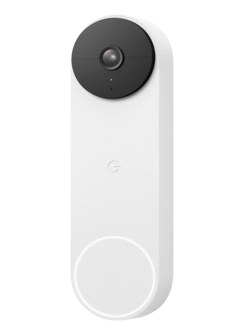 Google Nest GA01318-US Wi-Fi Battery Operated Video Doorbell - Snow - Image 1