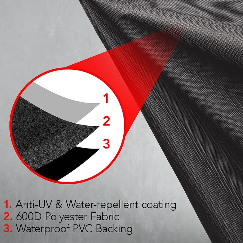 GrillTough Heavy Duty BBQ Grill Cover for Outdoor Grill, 64 Inch â€“ Waterproof, Weather Resistant, UV & Fade Resistant with Adjustable Straps â€“ Gas Grill Cover for Weber, Charbroil, etc. Charcoal - Image 3