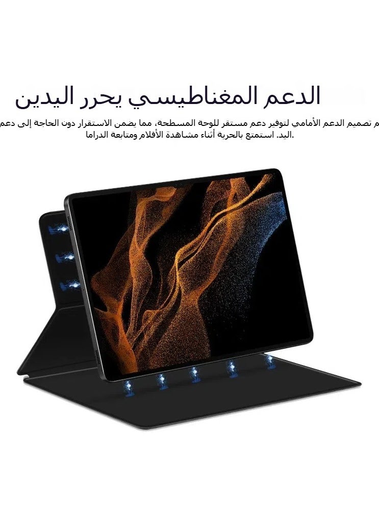 OCTOBER Bluetooth Keyboard Compatible with Microsoft Surface Pro 11/X/10/9/8, 7-color Keycap Alphabet Backlit Bluetooth Wireless Removable Keyboard with Magnetic Pen Slot  - Image 4