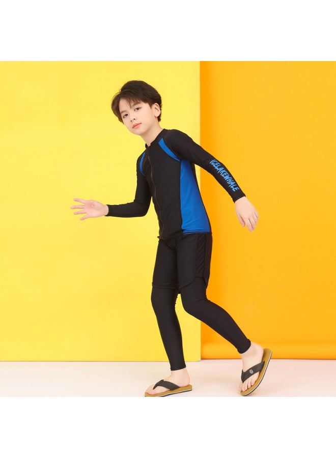 Korean Children's Diving Suit Men's And Women's Jellyfish Suit Snorkeling Surfing Swimsuit Long Sleeve Split Small, Medium And Large Kids Parent-child Swimsuit