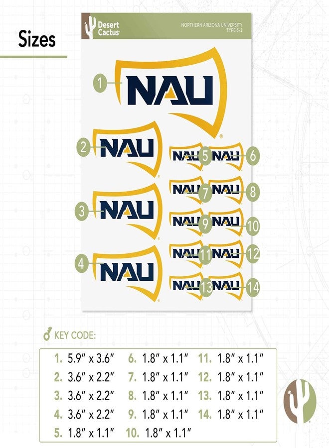 Desert Cactus Northern Arizona University Sticker Northern Arizona Lumberjacks Vinyl Decal Laptop Water Bottle Car Scrapbook Sheet (Type 3-1) - Image 3