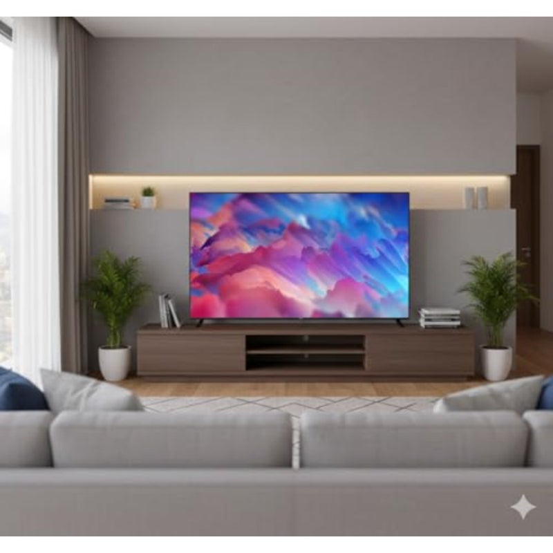 Oscar 65-inch Smart TV for home entertainment, black plastic frame, 4K resolution with 60Hz refresh rate and WebOS operating system - Image 3