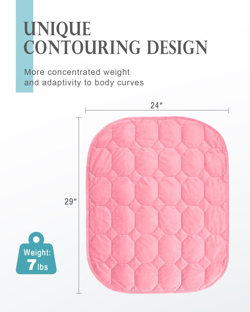 Cottonblue Weighted Blanket 7lbs for Adults, Luxury Crystal Velvet Weighted Lap Blanket for Relaxation, Lounging, Sleeping & Travel -Household Machine Washable, Pink, 29" x 24" - Image 3