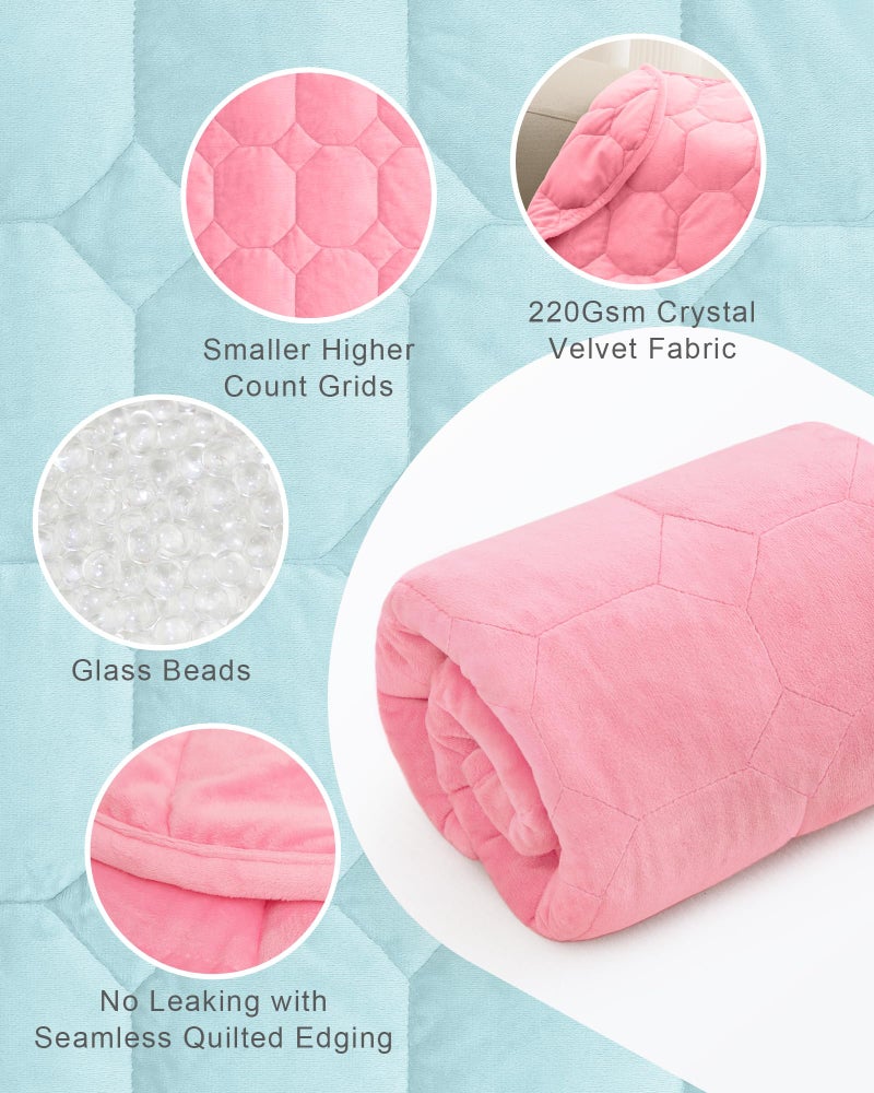 Cottonblue Weighted Blanket 7lbs for Adults, Luxury Crystal Velvet Weighted Lap Blanket for Relaxation, Lounging, Sleeping & Travel -Household Machine Washable, Pink, 29" x 24" - Image 4