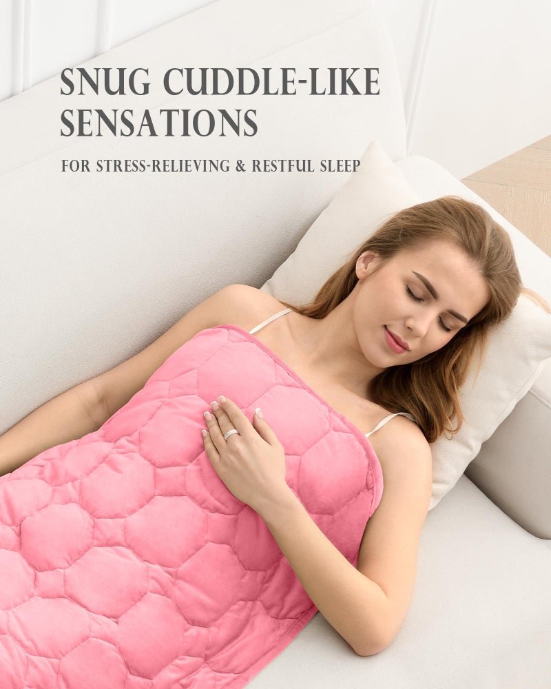 Cottonblue Weighted Blanket 7lbs for Adults, Luxury Crystal Velvet Weighted Lap Blanket for Relaxation, Lounging, Sleeping & Travel -Household Machine Washable, Pink, 29" x 24" - Image 2
