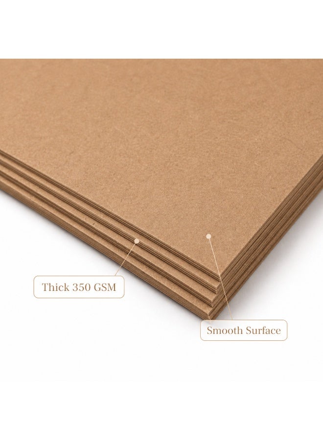 LYNLYN A4 Kraft Cardstock Paper, 50 Sheets Brown Thick Card Paper, Acid Free Smooth Surface for DIY Crafts, Scrapbooking, Invitations, Card Making, Gift Tags - Image 3