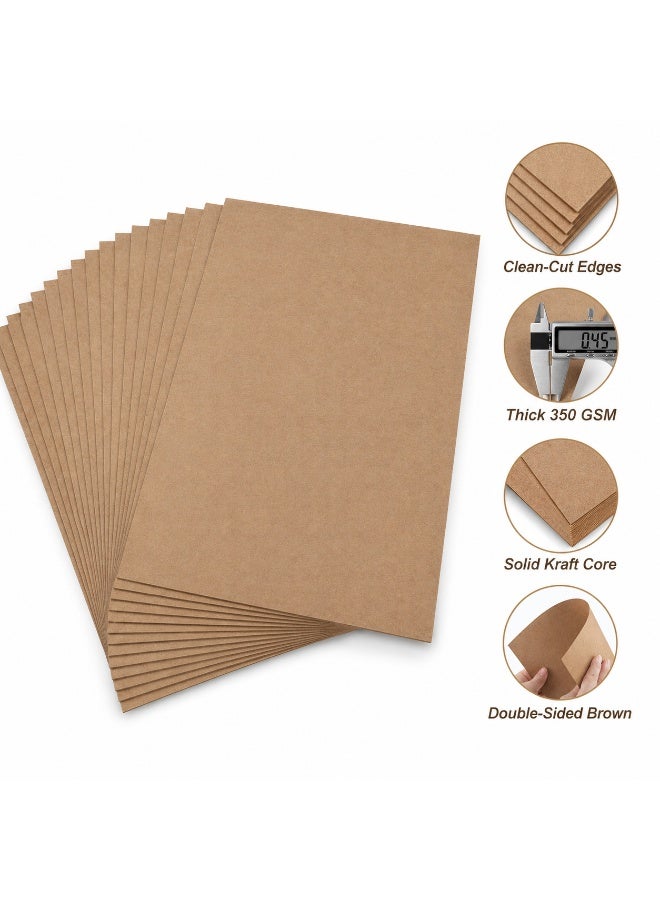LYNLYN A4 Kraft Cardstock Paper, 50 Sheets Brown Thick Card Paper, Acid Free Smooth Surface for DIY Crafts, Scrapbooking, Invitations, Card Making, Gift Tags - Image 2