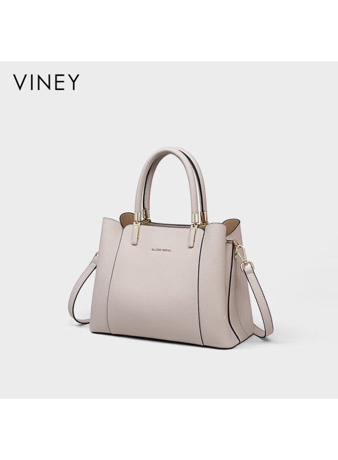 Viney Leather Handbag, Women's Bag, Tote Bag For Mothers, Middle-aged High-end Crossbody Bag, Birthday Gift, Luxurious Present For Girlfriend Or Wife - Image 1