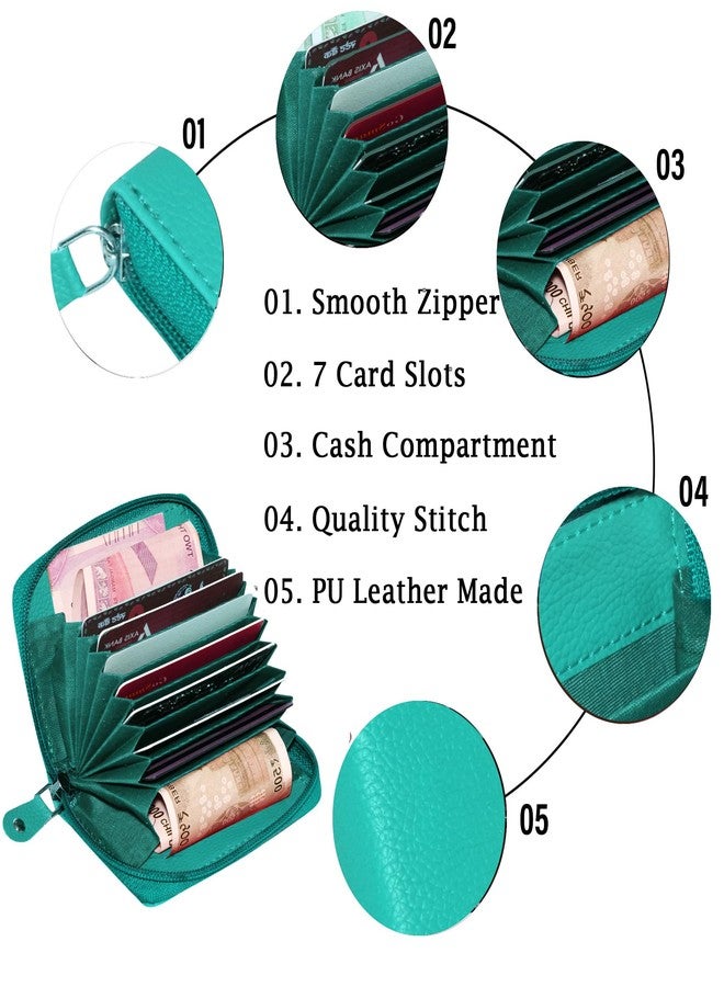 GREEN DRAGONFLY PU Leaher Clutches/Women's Wallets/Card Holder for Women,Credit Card Holder Wallet for Women & Girl's(NMB/202306762-Teal) - Image 5