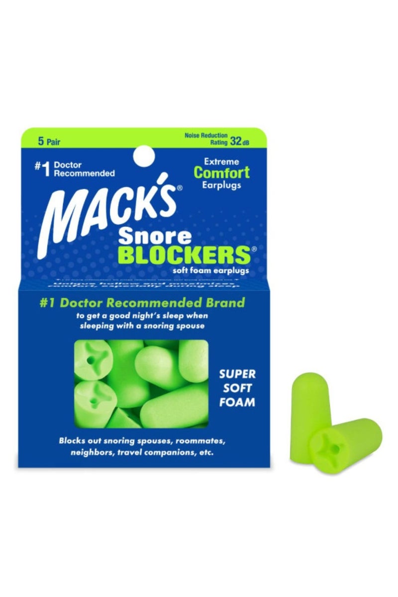 Mack's Snore Blockers Soft Foam Earplugs for a Good Night's Sleep 5pairs - Image 1